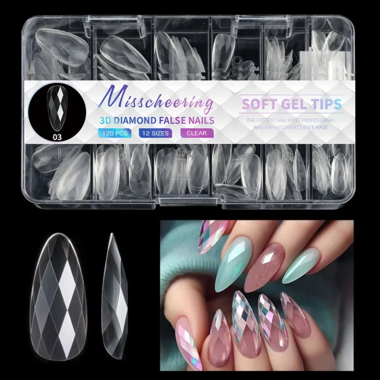 140pc 3D Diamond Soft Gel Nail Tips Style 03 Nail Art Designs