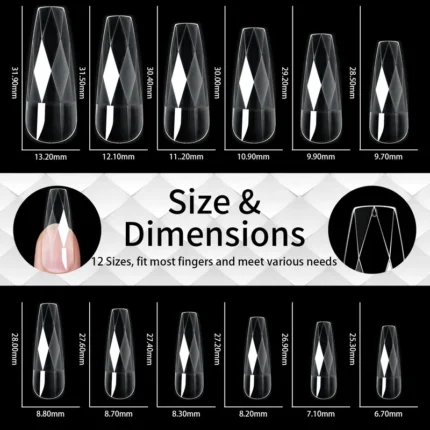 140pc 3D Diamond Soft Gel Nail Tips Style 04 Nail Art Designs