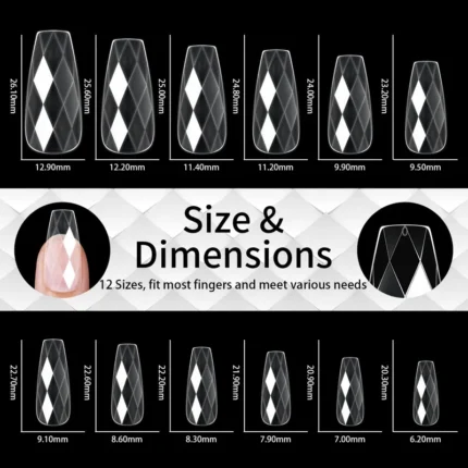 140pc 3D Diamond Soft Gel Nail Tips Style 05 Nail Art Designs