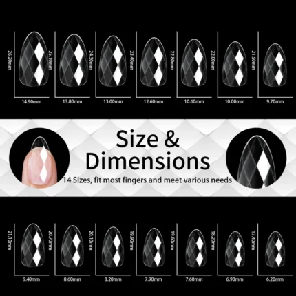 140pc 3D Diamond Soft Gel Nail Tips Style 06 Nail Art Designs