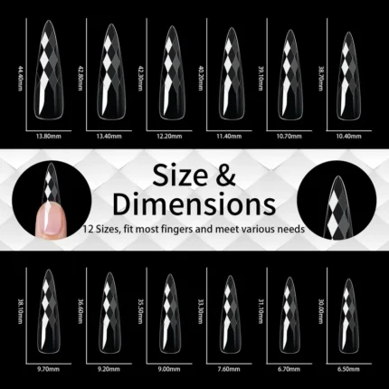 140pc 3D Diamond Soft Gel Nail Tips Style 08 Nail Art Designs
