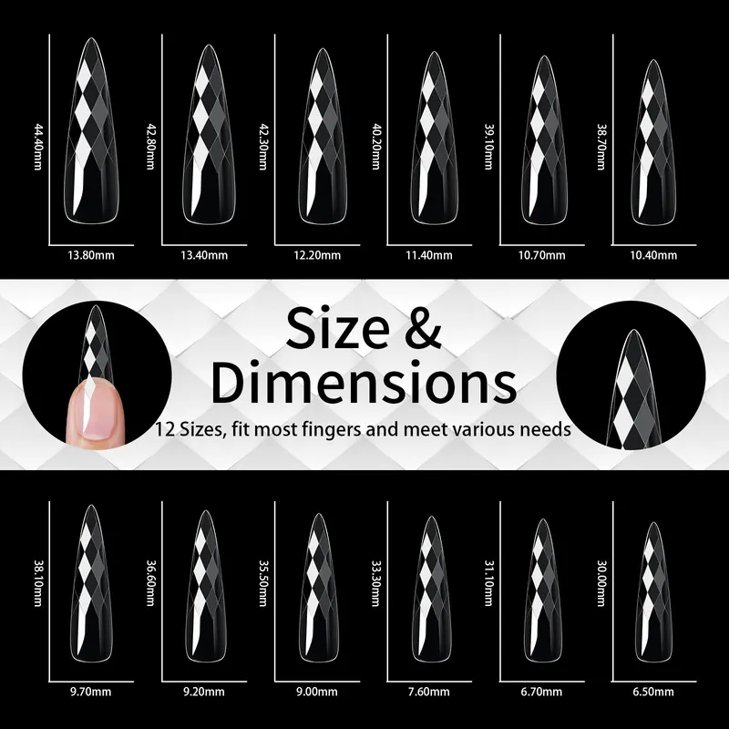 140pc 3D Diamond Soft Gel Nail Tips Style 08 Nail Art Designs