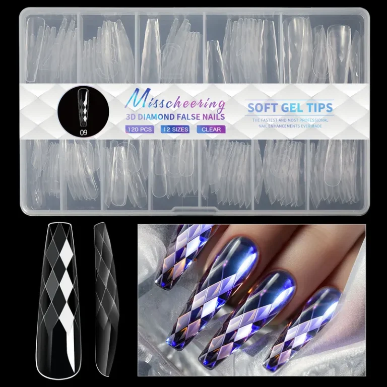 140pc 3D Diamond Soft Gel Nail Tips Style 09 Nail Art Designs
