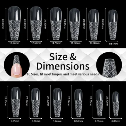 140pc 3D Diamond Soft Gel Nail Tips Style 11 Nail Art Designs