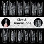 140pc 3D Diamond Soft Gel Nail Tips Style 12 Nail Art Designs