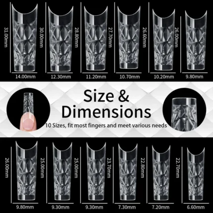 140pc 3D Diamond Soft Gel Nail Tips Style 12 Nail Art Designs