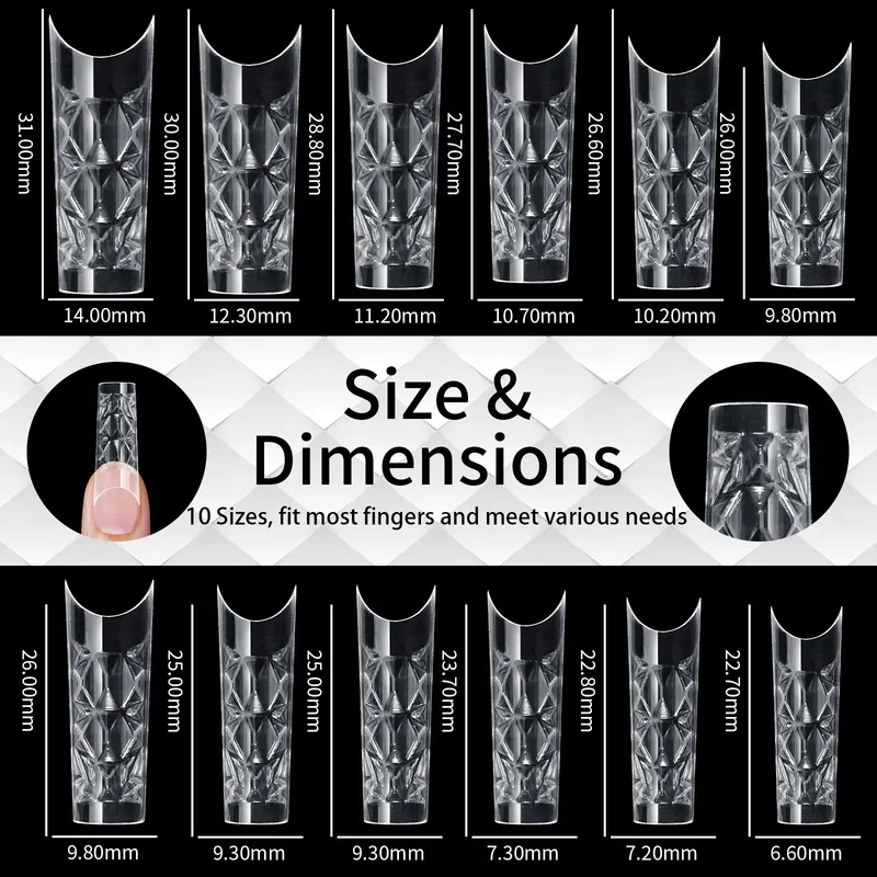 140pc 3D Diamond Soft Gel Nail Tips Style 12 Nail Art Designs