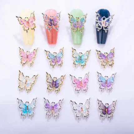 Nail Art Deco Metal Crystal Butterfly Charm Y01-MZH-AC38