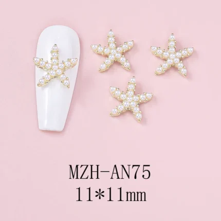 Nail Art Deco Beach Pearl Starfish Ocean Themed Charm Y01-MZH-AN74
