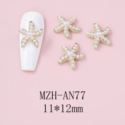 Nail Art Deco Beach Pearl Starfish Ocean Themed Charm Y01-MZH-AN77