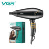This is a sample product for a black hair dryer from the brand VGR
